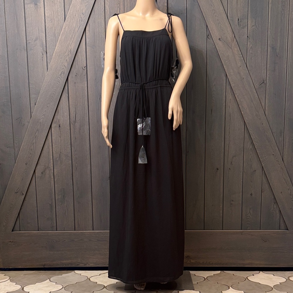 LOFT Black Spaghetti Strap Maxi Dress